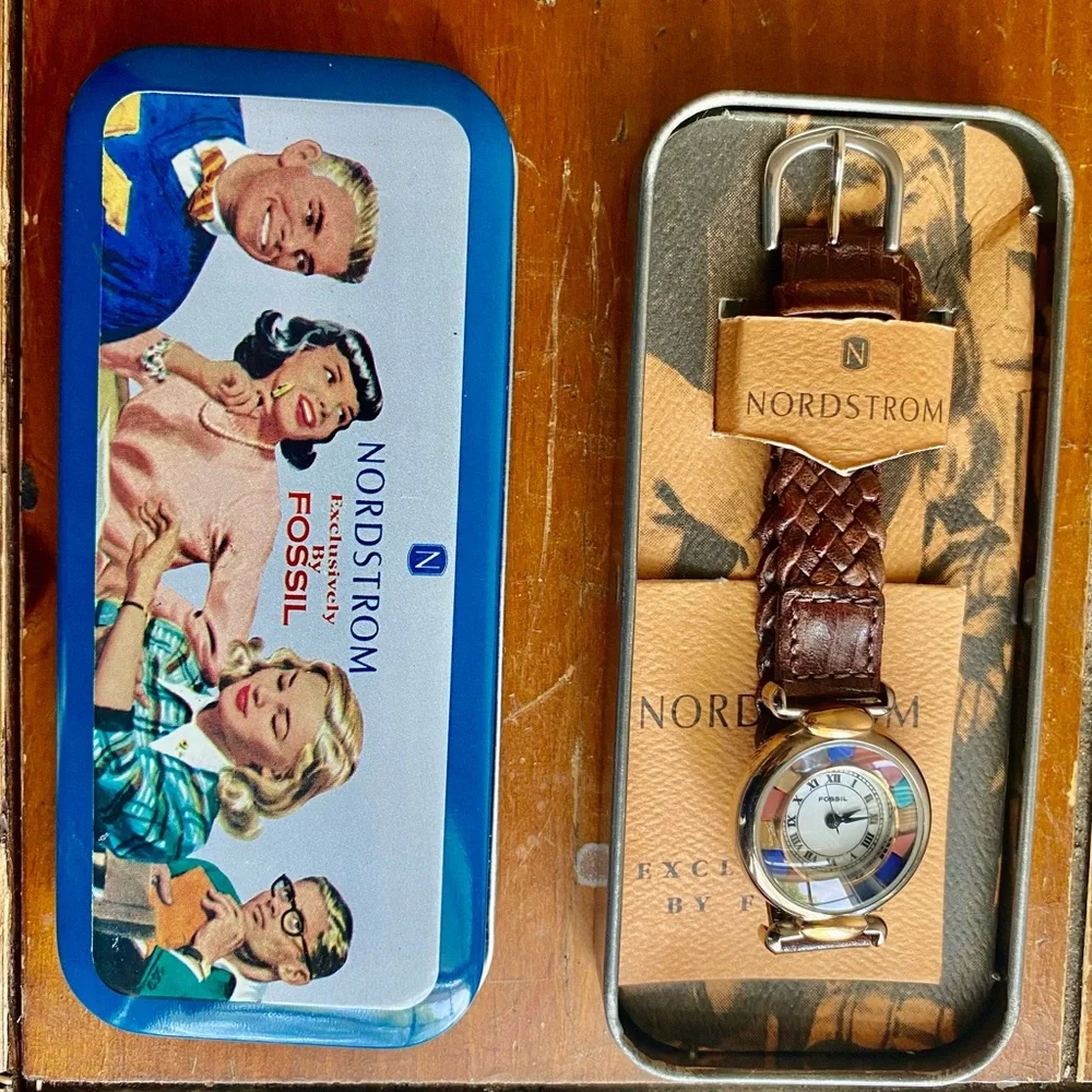 1994 FOSSIL MULTI COLOR STONE WATCH ES-8585